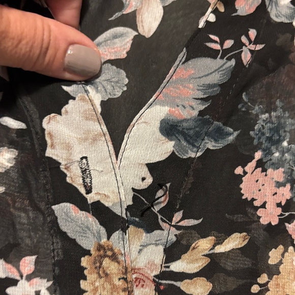 NorthStyle Black and Pink Floral Blouse - Picture 5 of 5